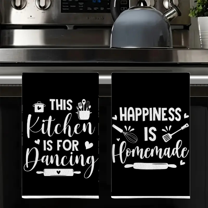2Pcs, Kitchen Towels with Fun  – Home Cooking On recenzja i cena