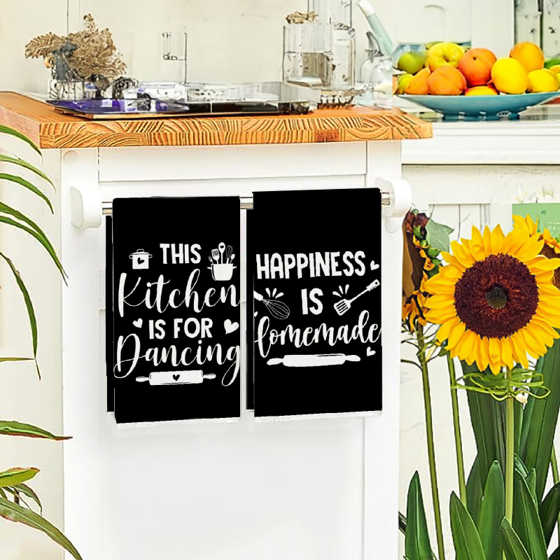 2Pcs, Kitchen Towels with Fun  – Home Cooking On recenzja i cena
